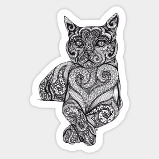 Zentangle Cat Sticker